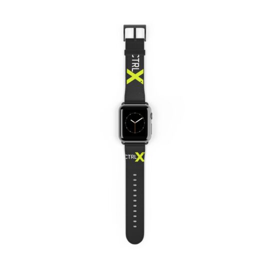 CTRL X Black Silicone Watch Band — Neon Green Accent Apple Watch Strap