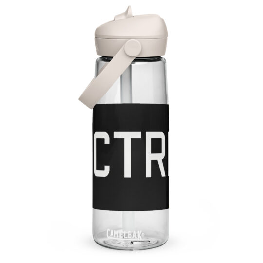 Wasserflasche mit umklappbarem Trinkhalm